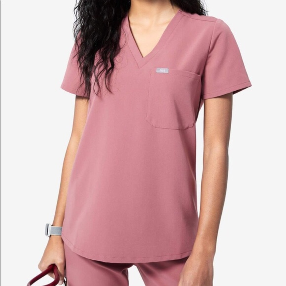 Mauve FIGS single pocket scrub top